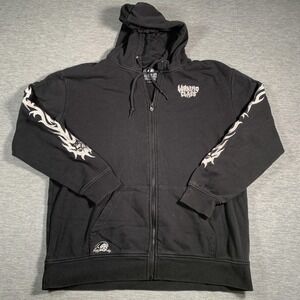 Lurking Class Hoodie Mens Large Black Zip Up Grim Reaper Dragon Graphic Skate